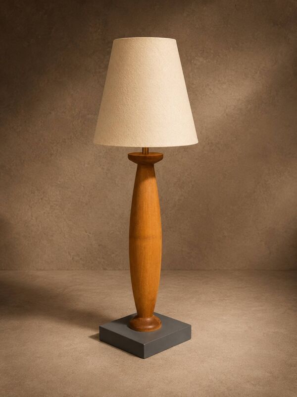 Lampe en bois tourné Ikea vintage, circa 1980