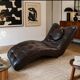 Contemporary Italian leather chaise longue meridian