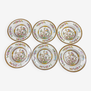 Set of 6 soup plates in English earthenware Washington Indian Tree