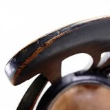 Chaise de paquebot en chêne teinté noir du 19e siècle