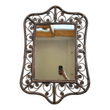 Rattan peacock mirror, 1970s