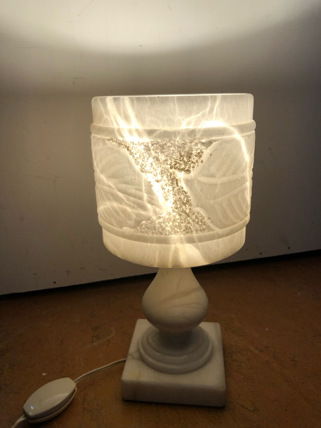 Alabaster bedside lamp