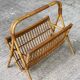 Porte revue vintage porte document en rotin et bambou