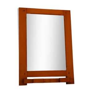 Miroir en pin à 2 patères