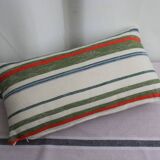 Striped linen cushion
