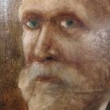 Portrait of a man painting XIX e
