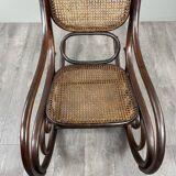 Curved wooden rocking chair in Thonet style, 20th century