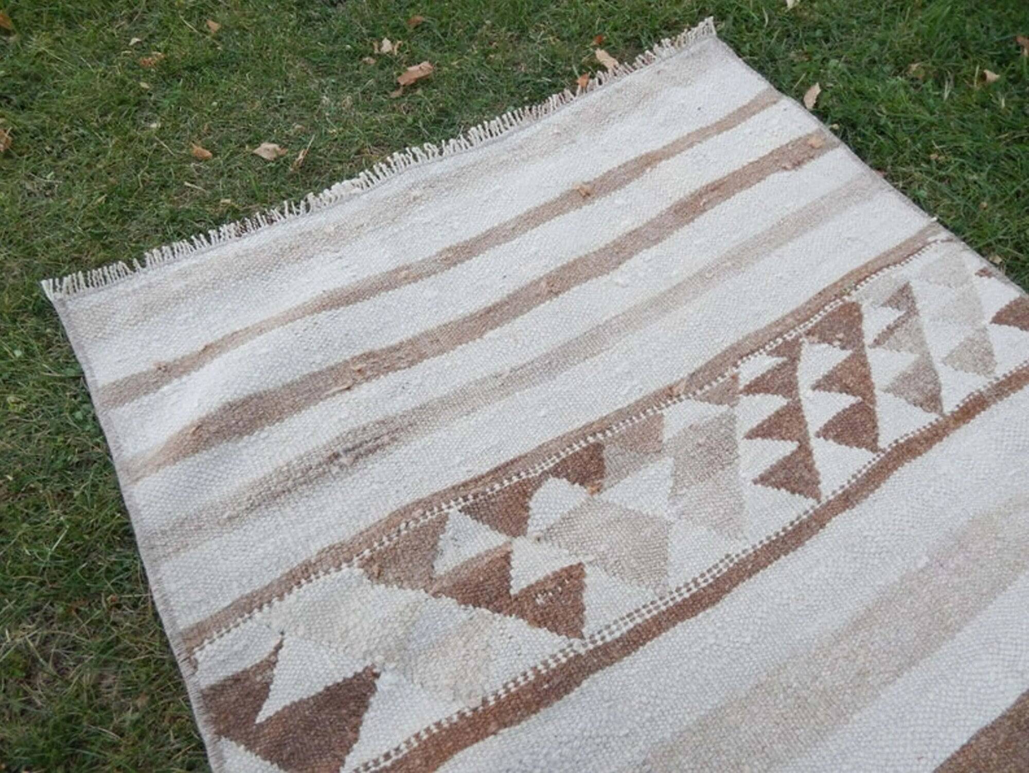 Vintage Turkish hallway rug 84x337 cm