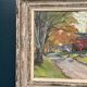 Original Swedish Oil on Canvas – "Path to the Red Cabins" by Karl Gustaf Strandberg (1891–1981) – Signed – Vintage and Framed – 50 × 43 cm (19.7 × 16.9 inches)