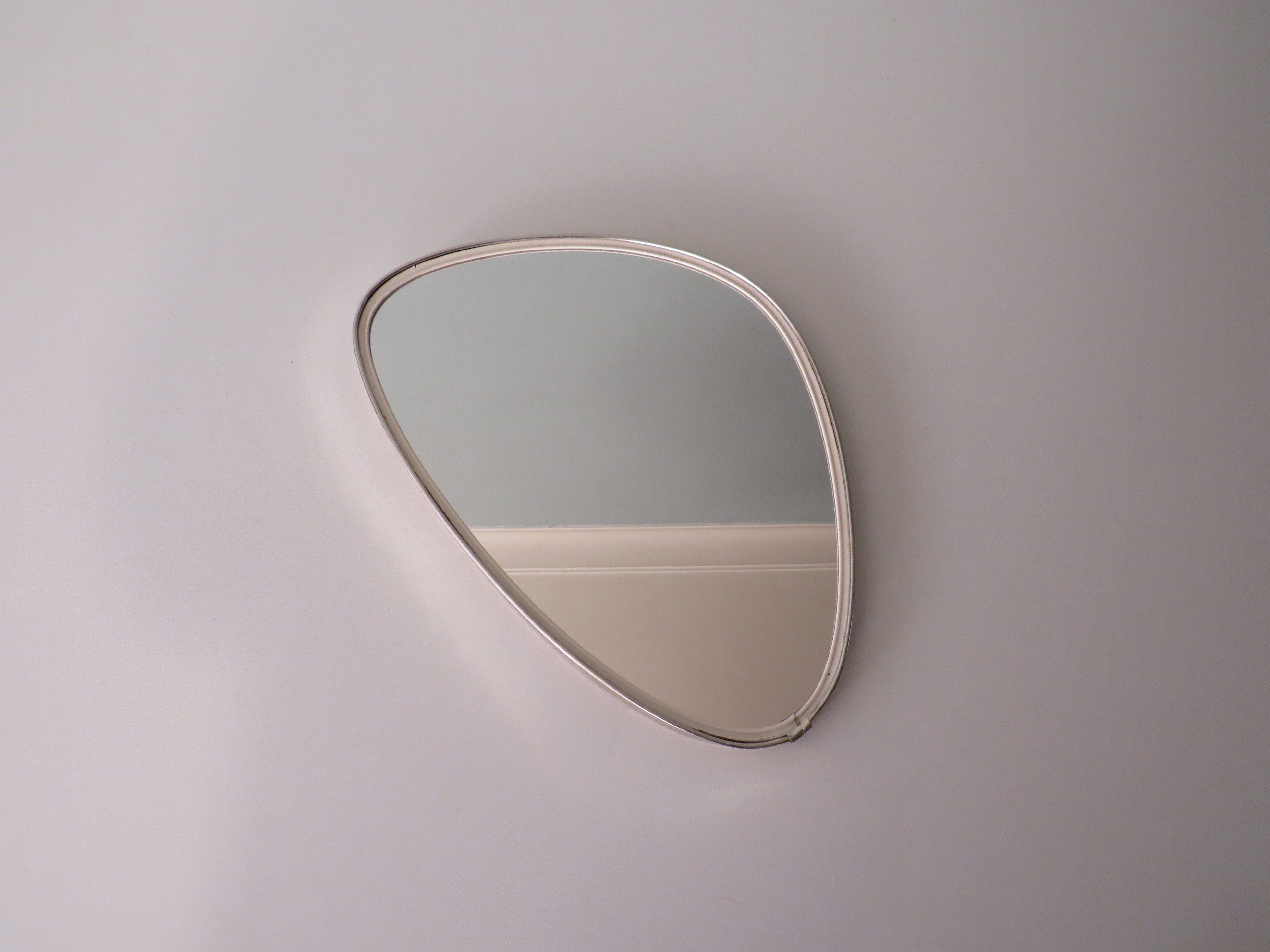 Free-form mirror with gold edge, 1950, 40x27 cm