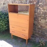 Vintage oak secretary with 2 drawers and 2 sliding windows