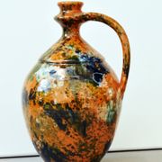 Very Decorative Water Jug Glazed Teimel Istvan Obanya Boros kancso pottery