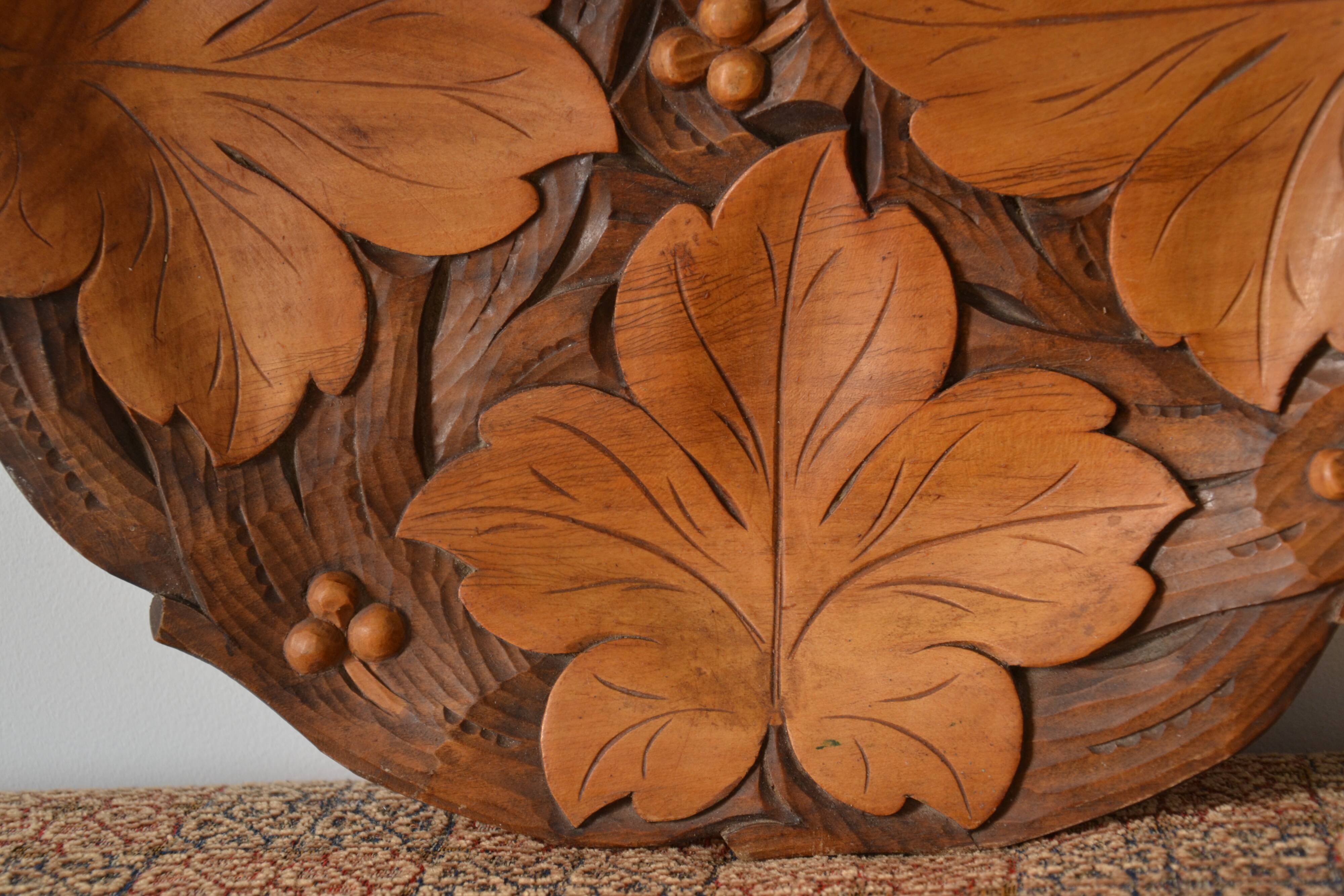 Carved wooden platter/plate from the 1950s.