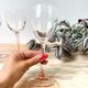 3 glasses of white wine vintage pink foot luminarc model "rosé"