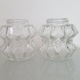Set of 2 Tulip glass lampshades vintage chandelier wall light