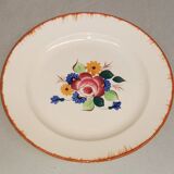 Ancienne assiette à dessert / fromage , faience st amand