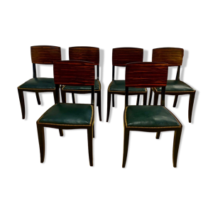 6 chaises en ebène de - art