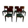 6 chaises en ebène de macassar, époque art déco