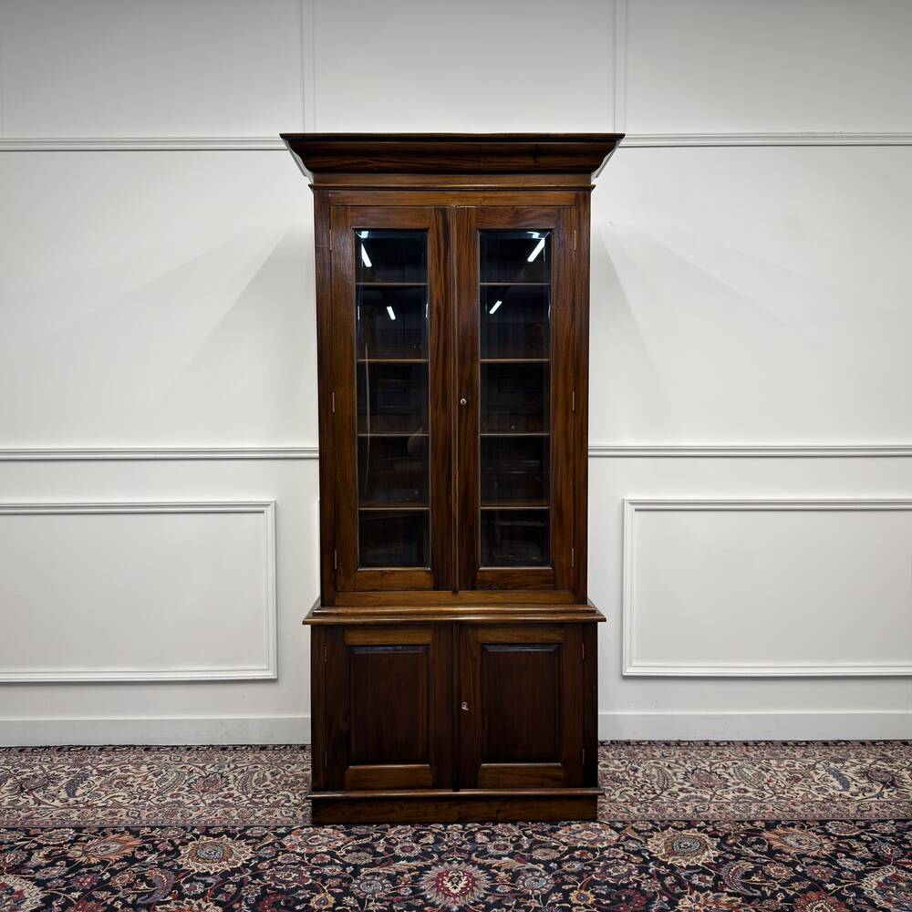 Classic English Bookcase with Glass Doors