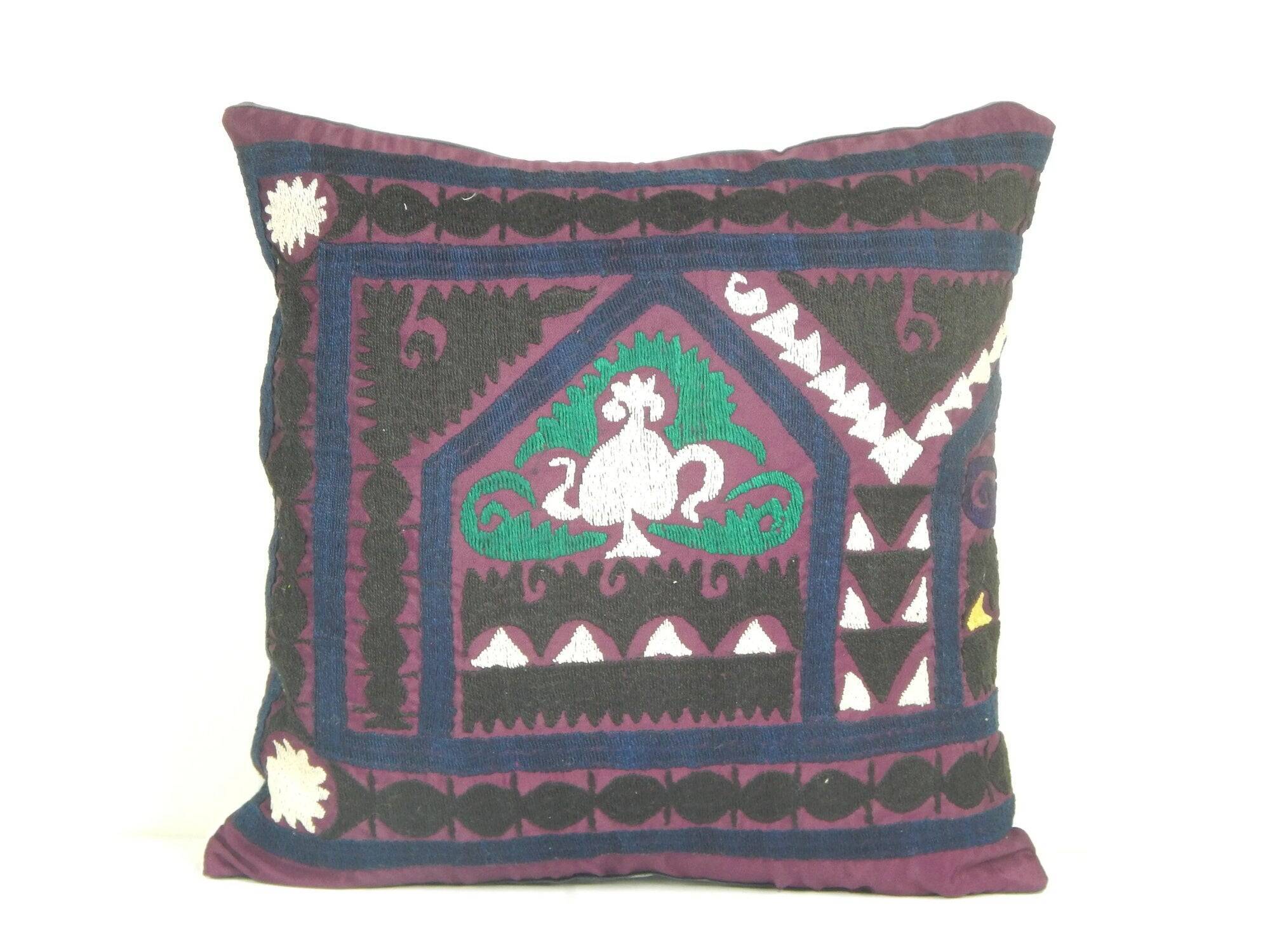 Vintage embroidered cushion cover 46x46 cm