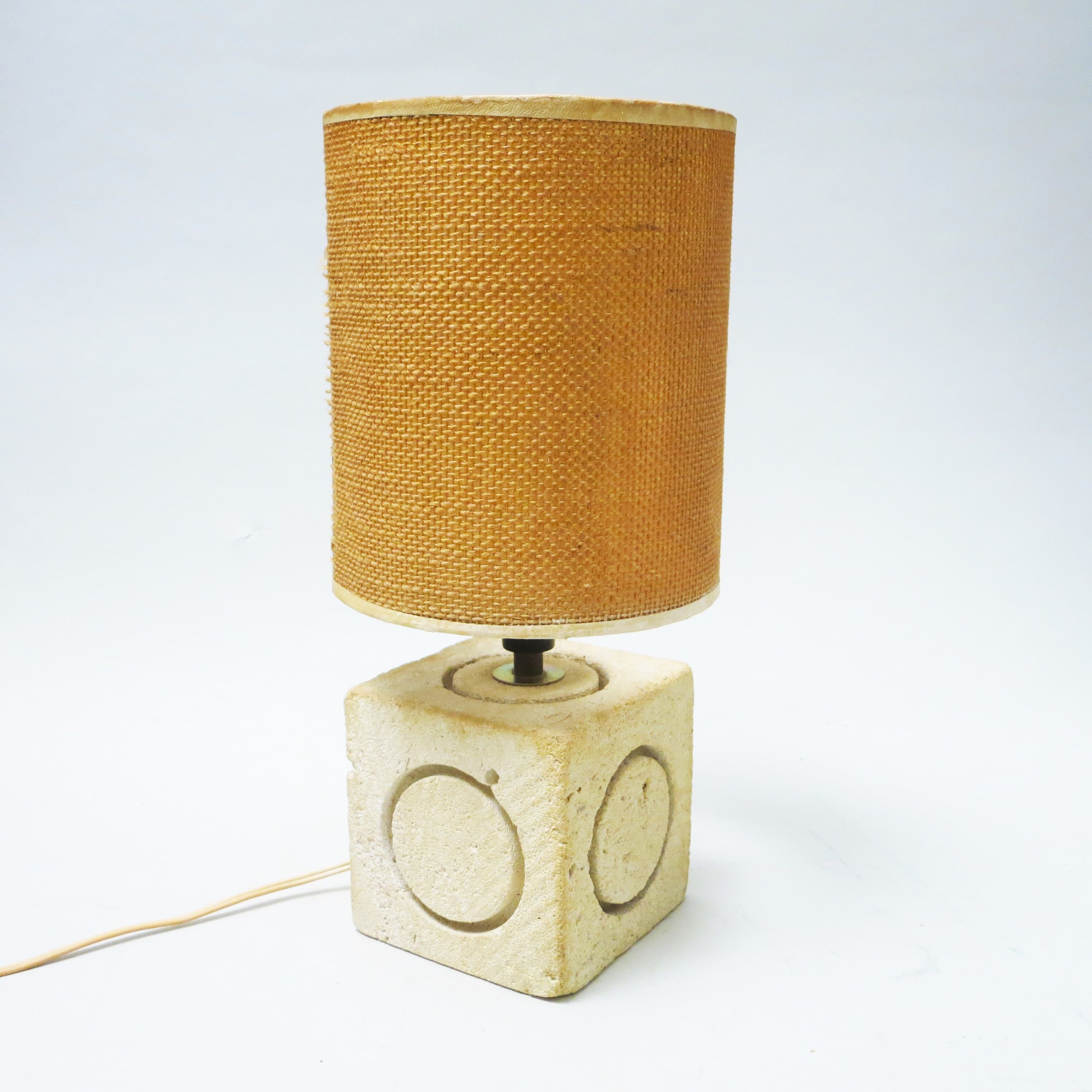 Albert Tormos stone cube lamp 70s