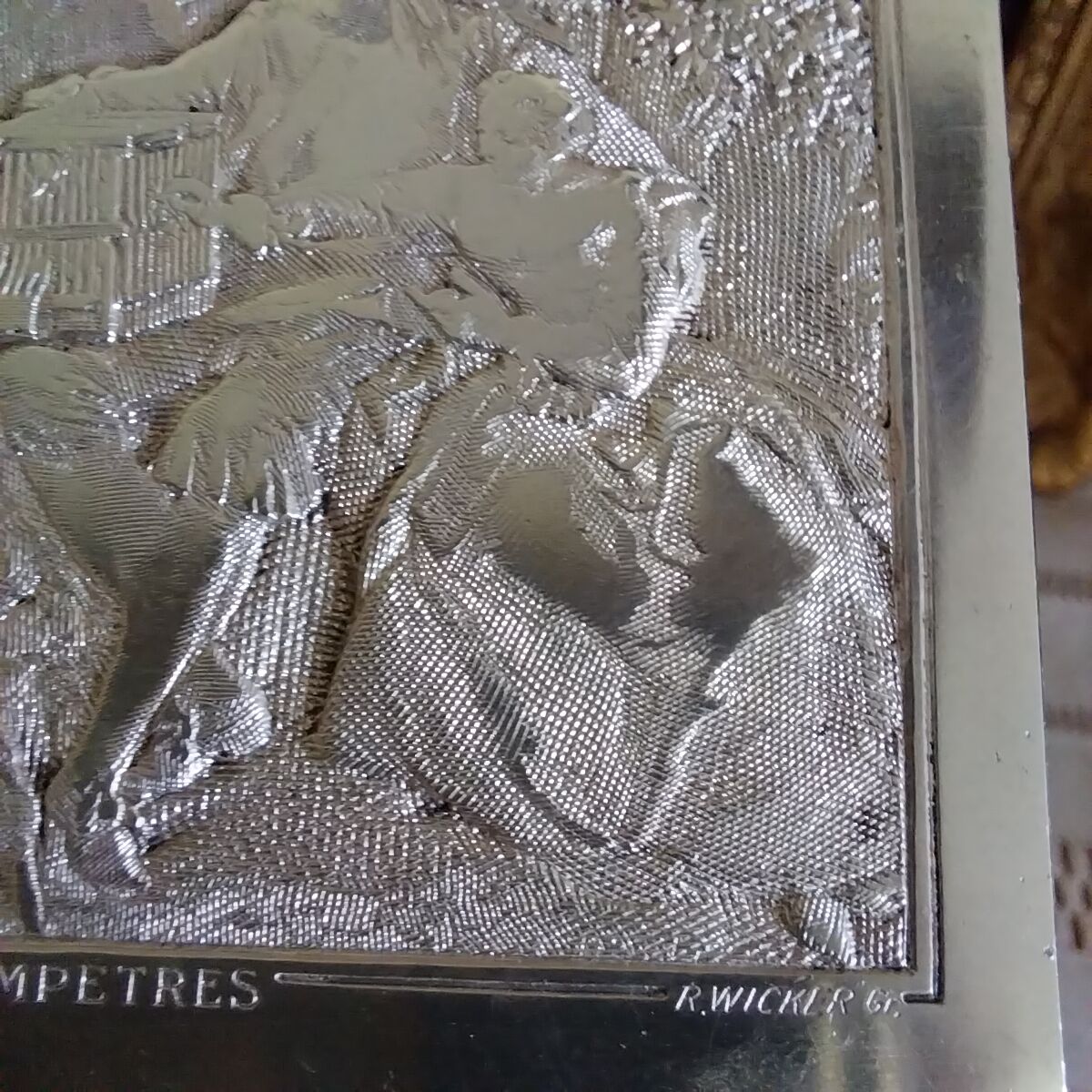 Antique silver metal jewelry box