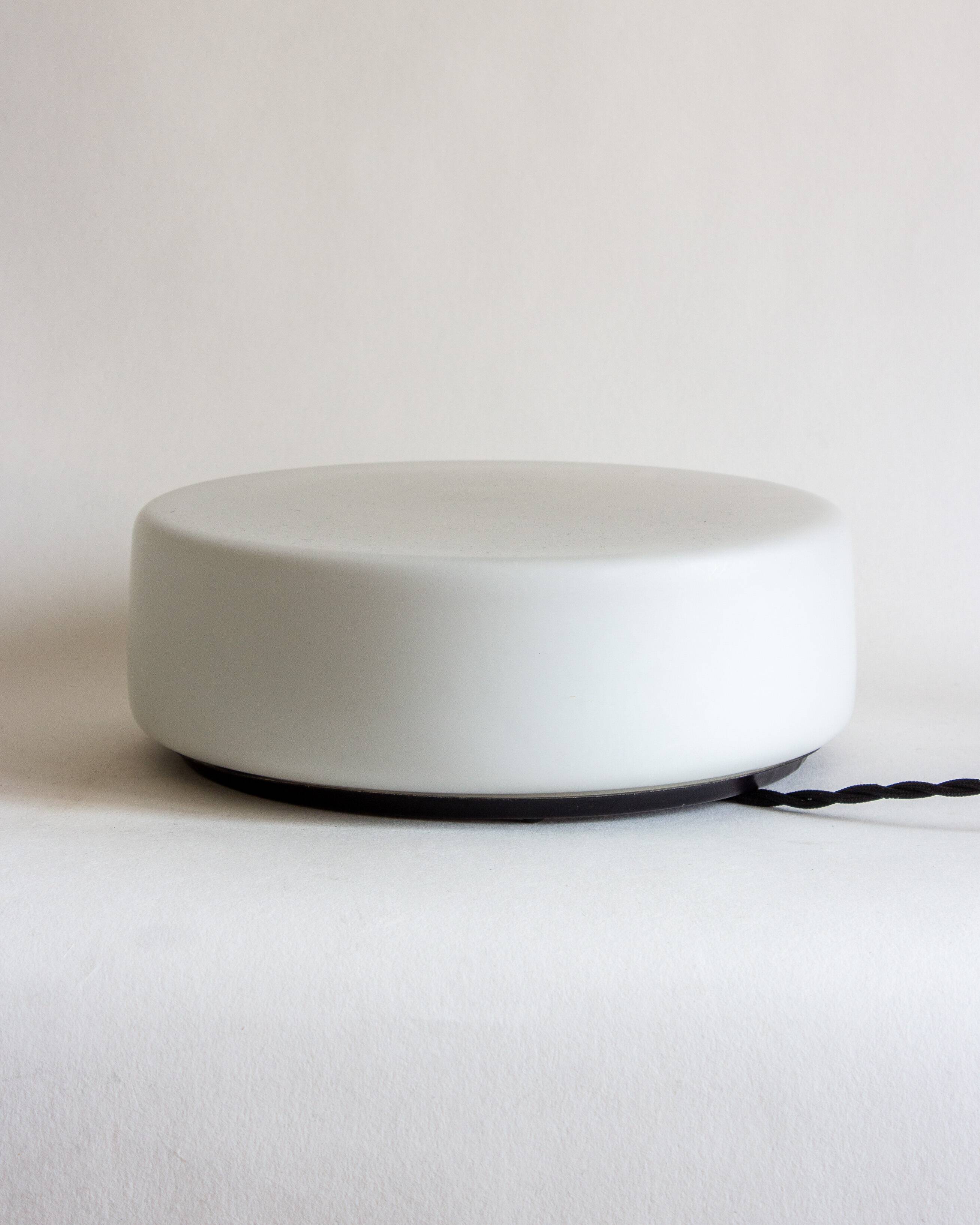 Wall or ceiling light in matt white opaline, 60s/70s