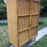 Vintage rattan cabinet