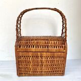 Vintage wicker basket handbag