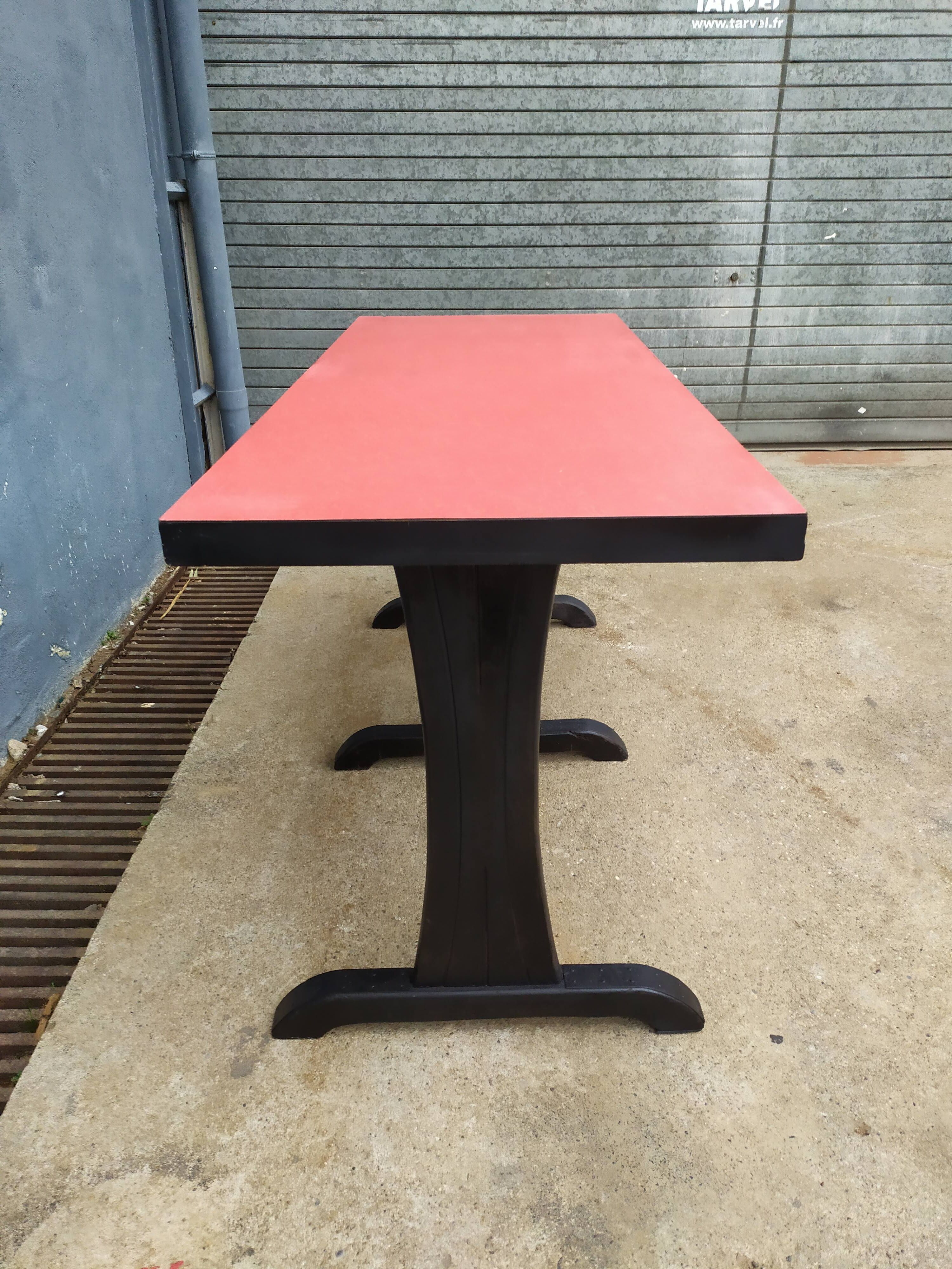 Red formica vintage bistro table