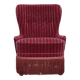 1960s, Danish armchair, original striped red furniture velour.