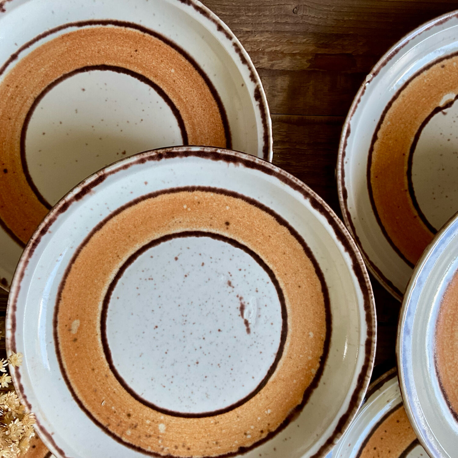 6 vintage Gien plates