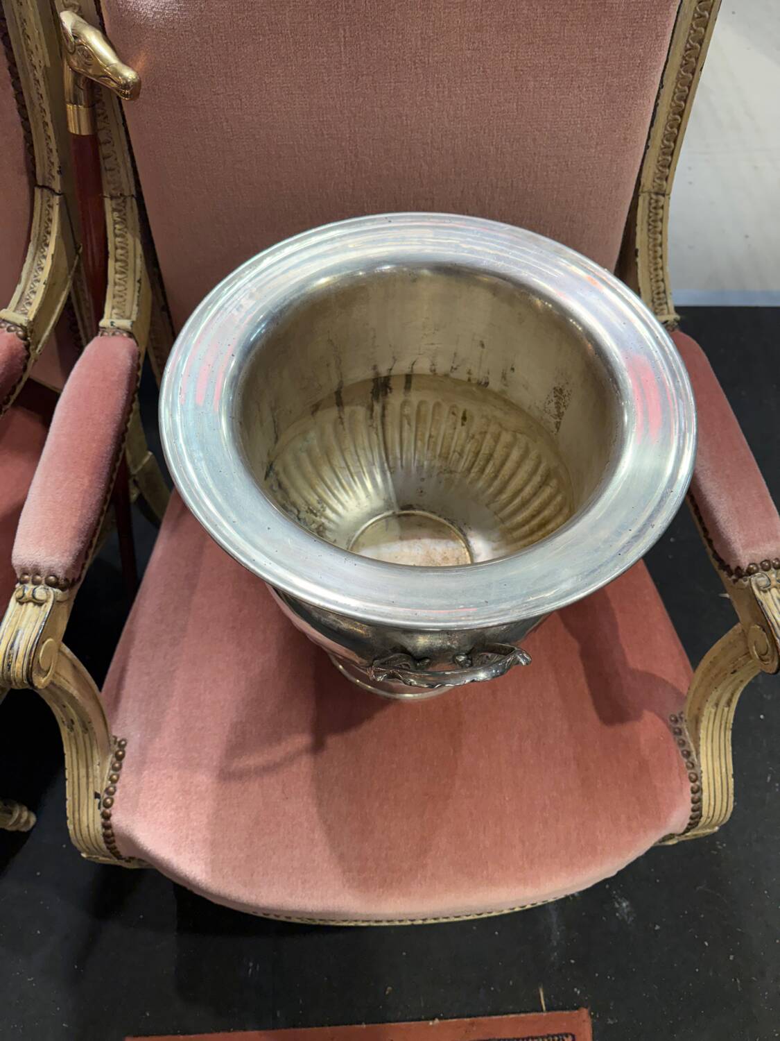 Large silver-plated champagne bucket