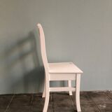 Chaise en chêne peint , Dauphine Flamant