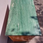 Mado wooden buffet, green and black tray, vintage