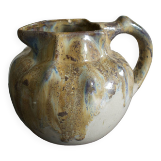 Vintage blue glazed stoneware pitcher