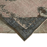 Handwoven overdyed oriental grey carpet 1970s, 210 x 326 cm