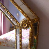 Octagonal mirror with facets  81x60cm