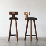 Vintage French Bar Stools, Set of 2