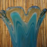 Blown glass vase in flower shape