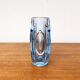 Blue glass vase model 914 mid-century by Rudolf Schröter for Rosice, 1950s