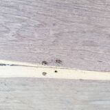 XL farmhouse table in solid oak, brutalist style, 20th century.