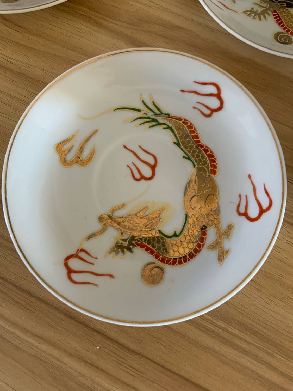 Japanese service with golden dragon pattern