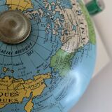 Vintage 1960 golden terrestrial globe by Taride, tripod world map - 28 cm