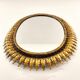 Vintage gold metal sun mirror 1960