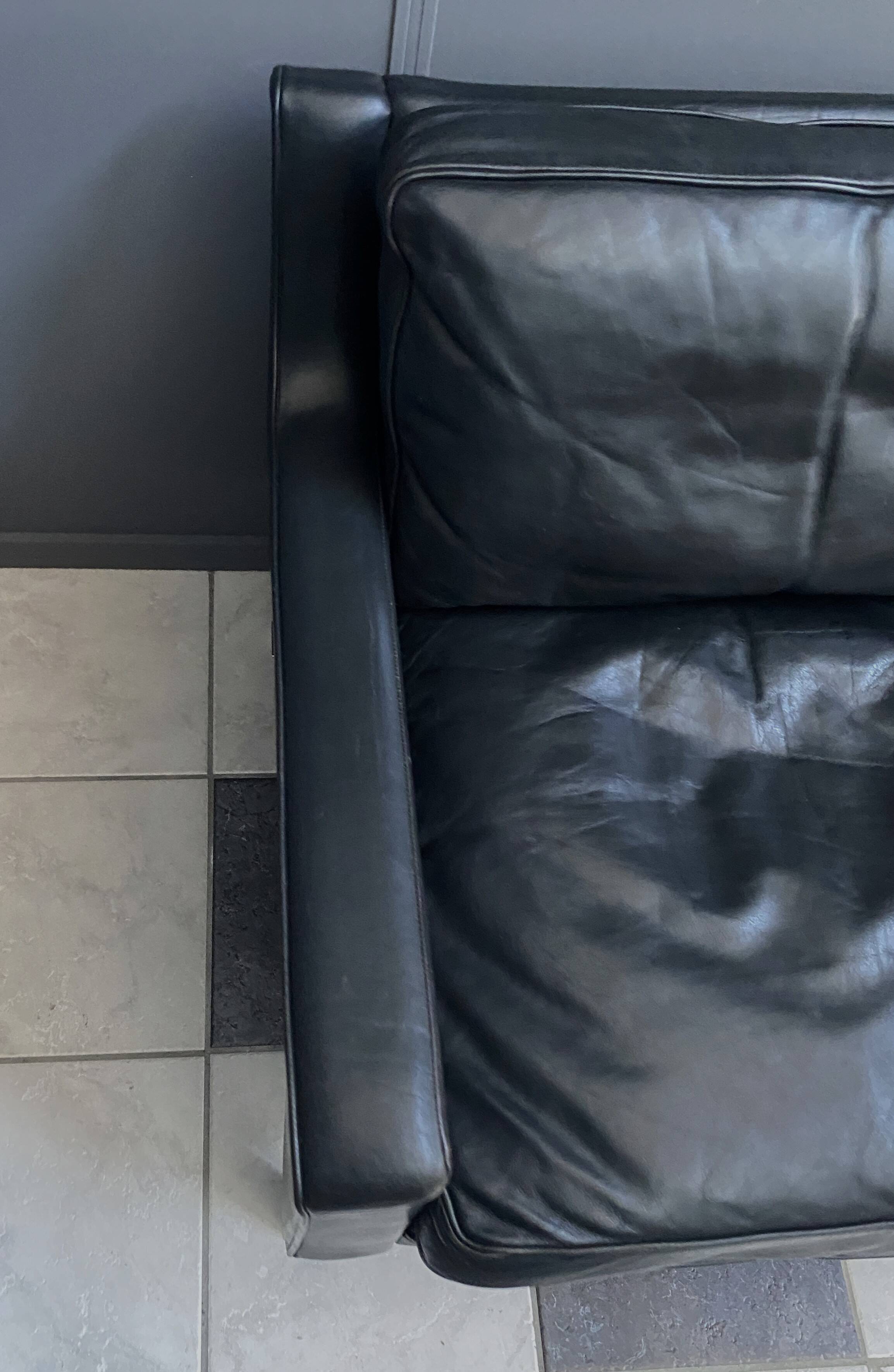 black leather Tecta -seat sofa by Hans Konecke 1960s