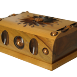 Antique carved walnut cigarette display box