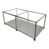 USM Haller Coffee Table in Light Grey and Glass