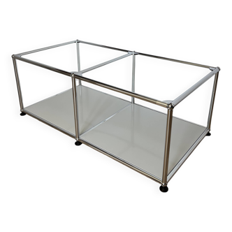 USM Haller Coffee Table in Light Grey and Glass