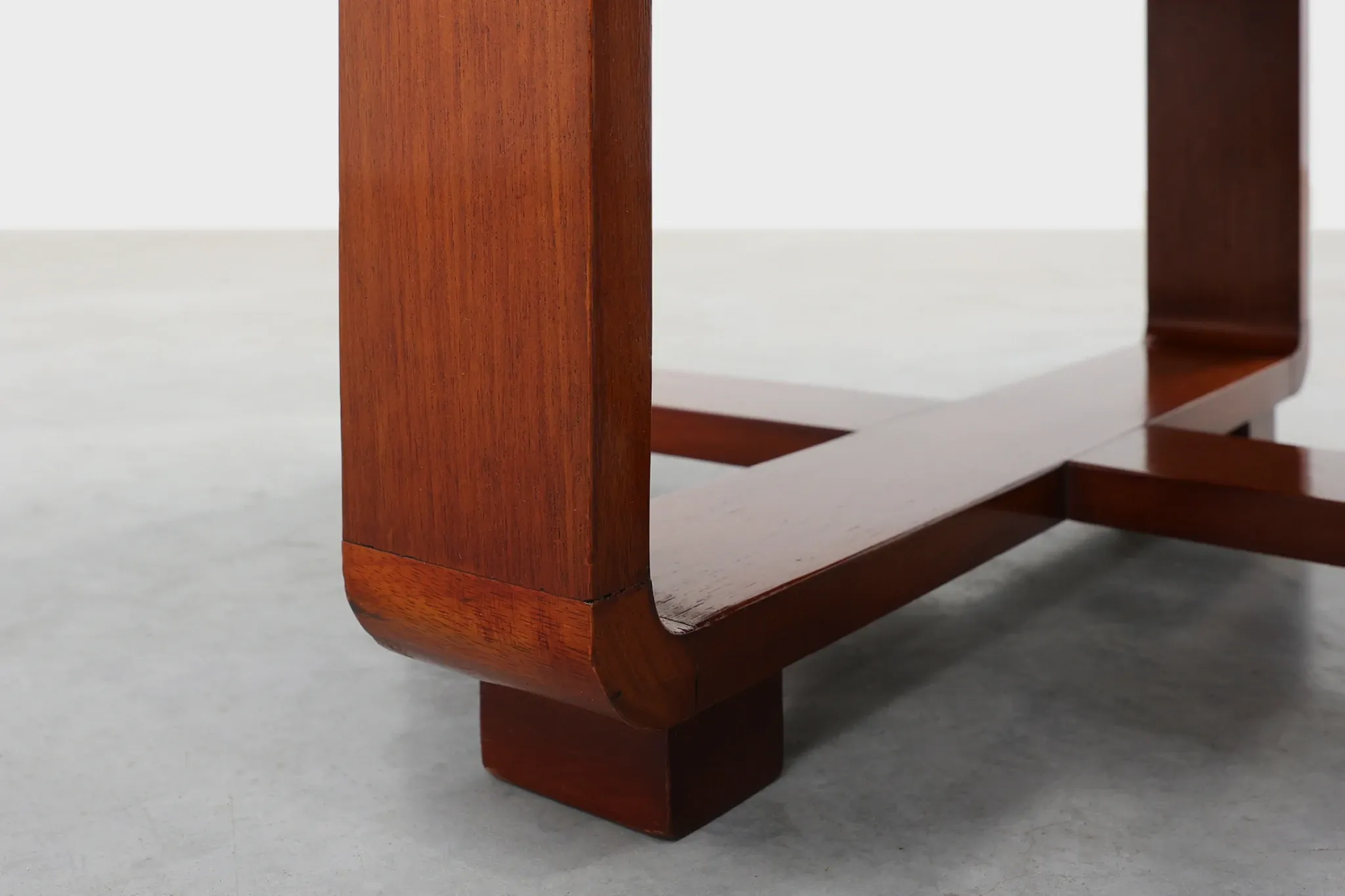 Art Deco Walnut Veneer Side Table with Shelf, Belgium, 1920s
